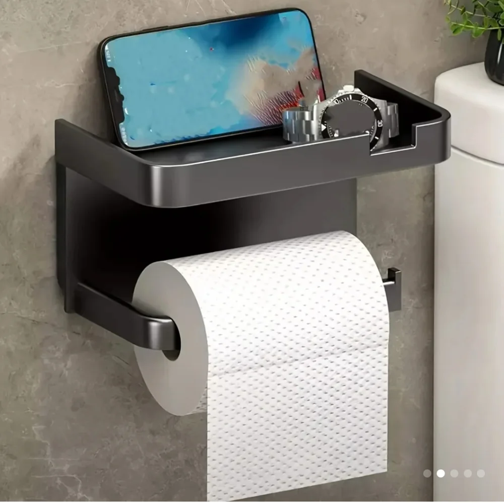Black Wall Mount Toilet Paper Holder